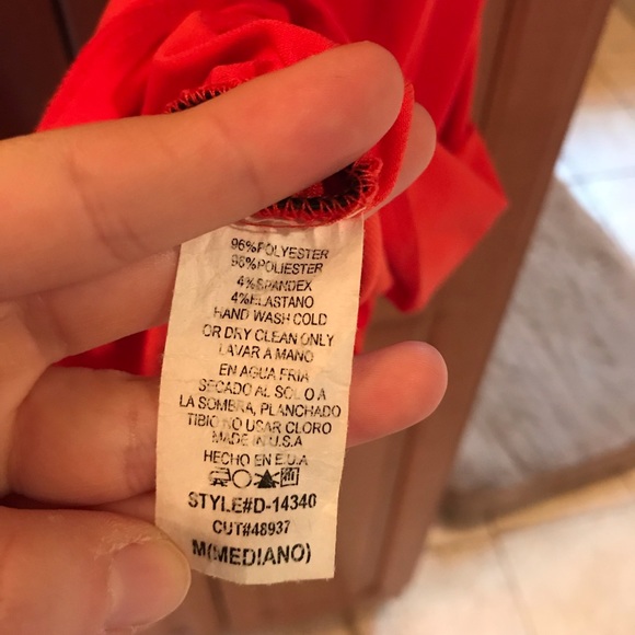 Orange and black one sleeve dress - Picture 4 of 5